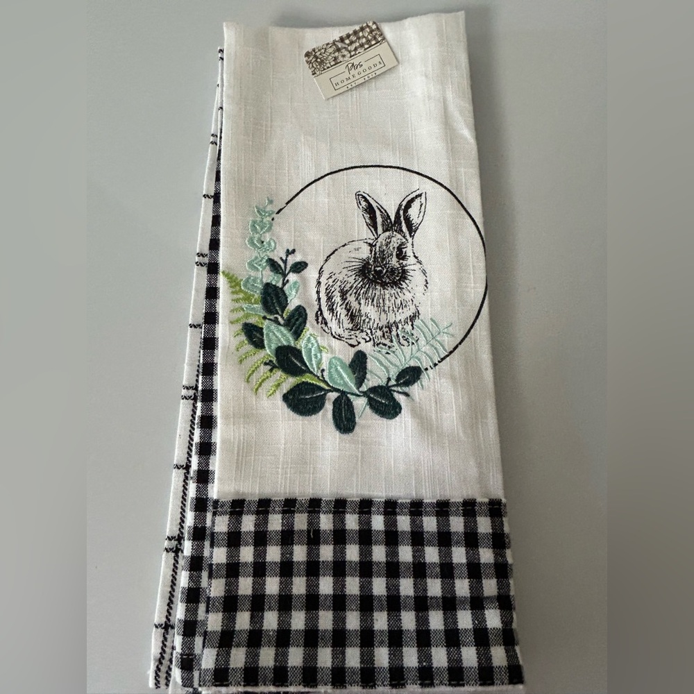 PBS HOMEGOODS Cotton Terry Waffle Bunny Kitchen Towels 3PK New